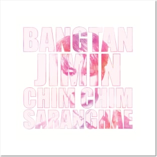 BTS - Chim Chim and words (pink watercolours) | Army | Kpop Posters and Art